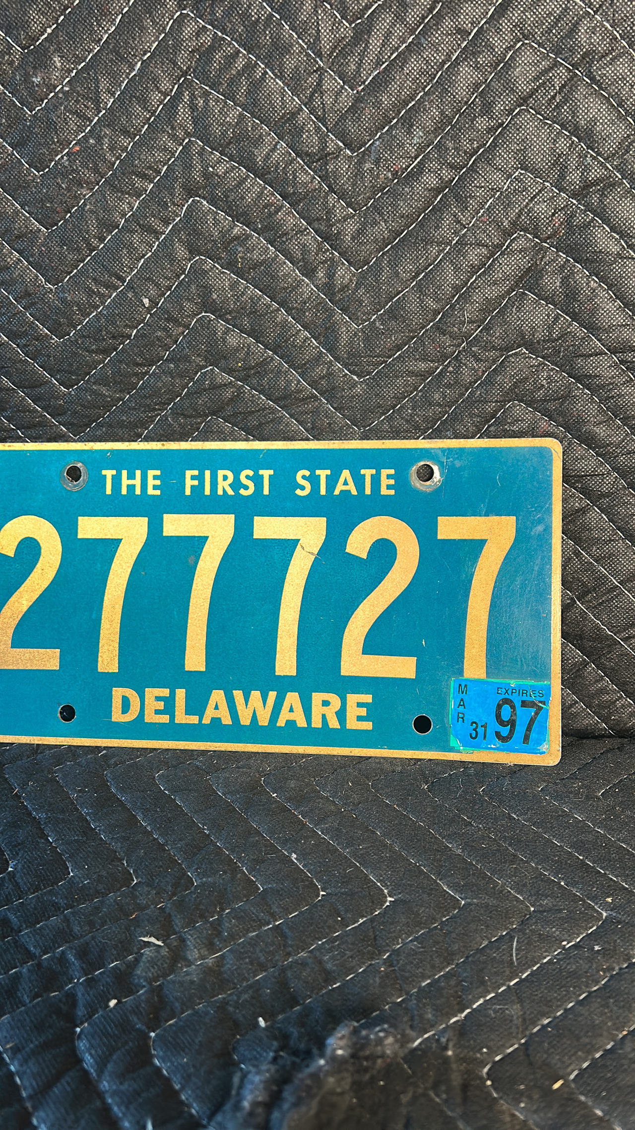 Vintage Delaware License Plate