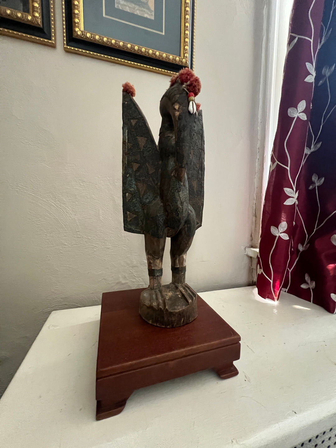 African Tribal Bird Mask Statue