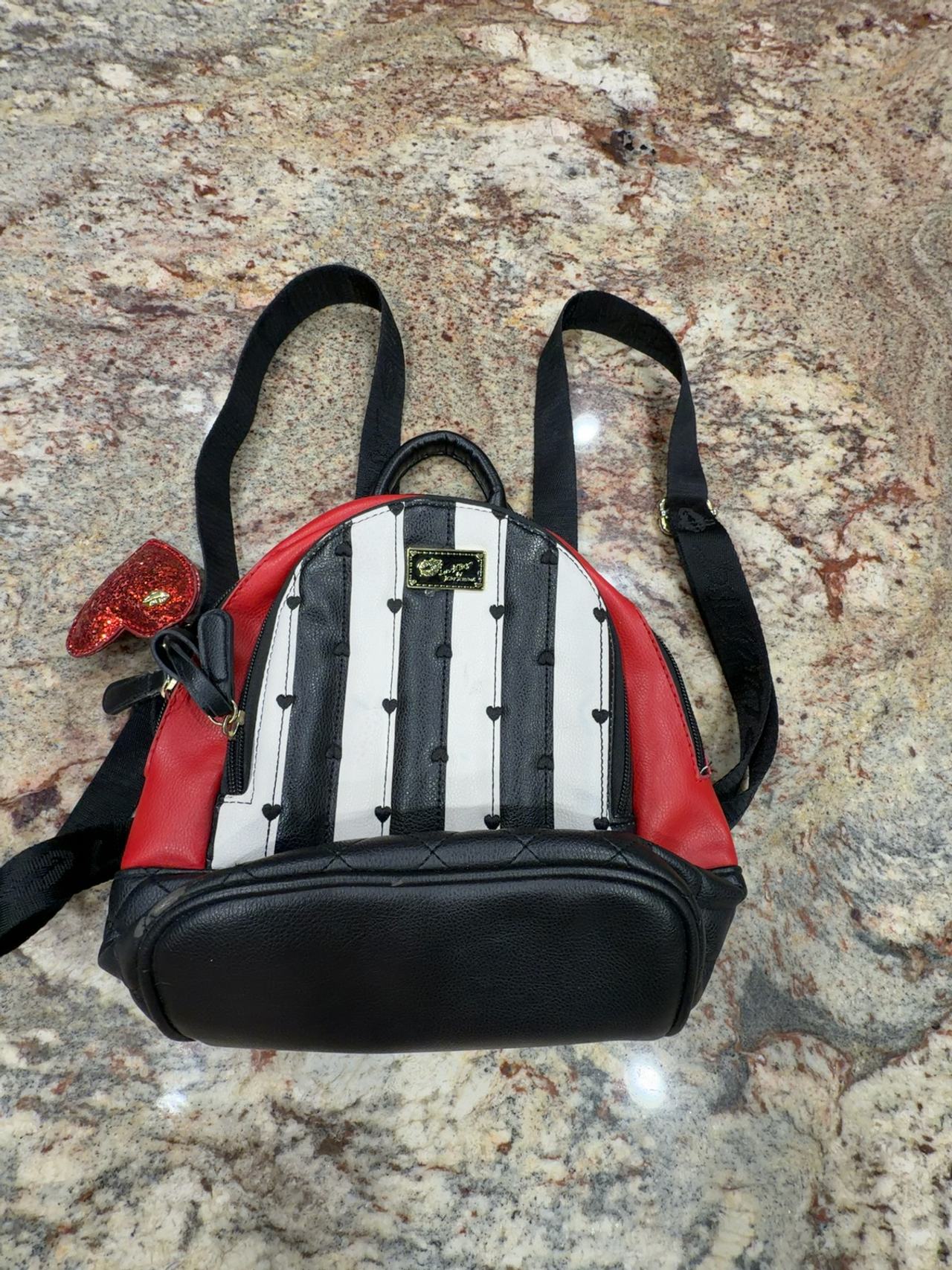 Betsey Johnson Mini Backpack Red/White/Black