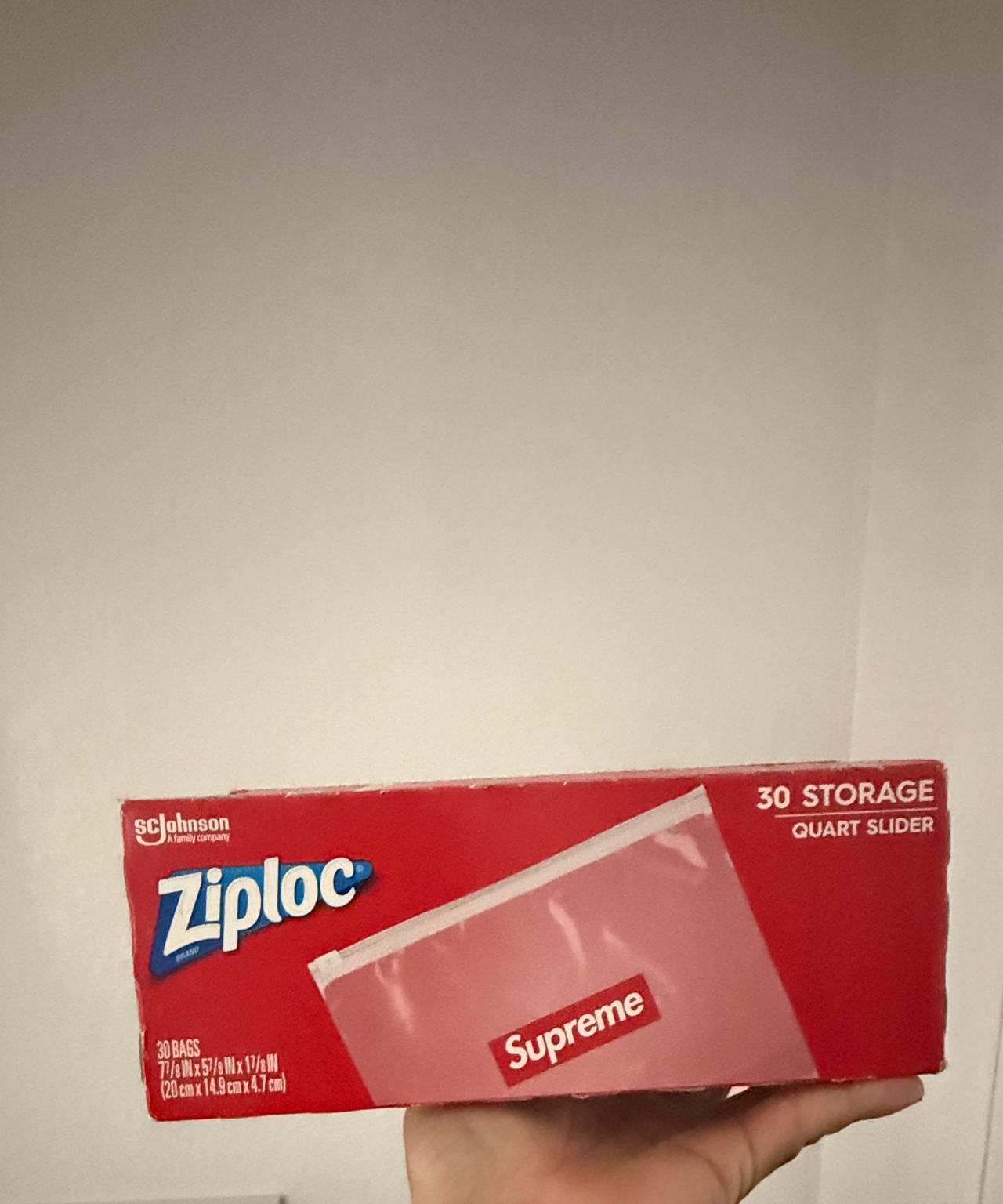 Supreme Ziploc Storage Bags Quart Slider