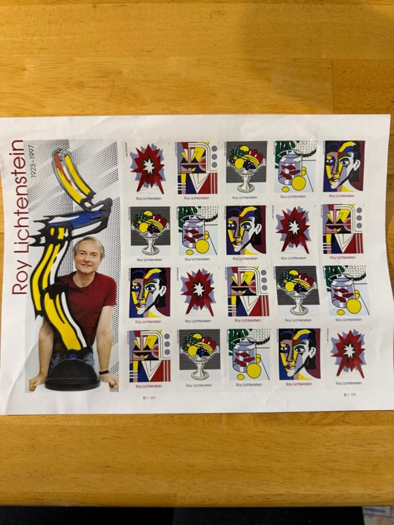 USPS Roy Lichtenstein Forever Stamps Sheet of 20