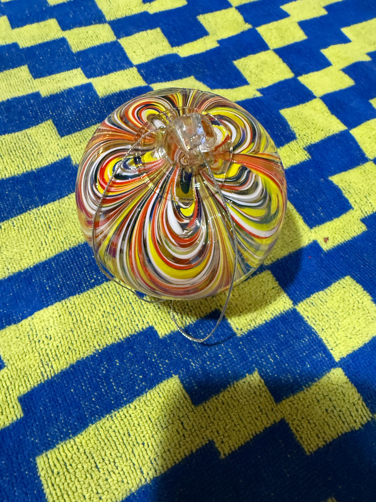 Hand Blown Glass Swirl Ornament