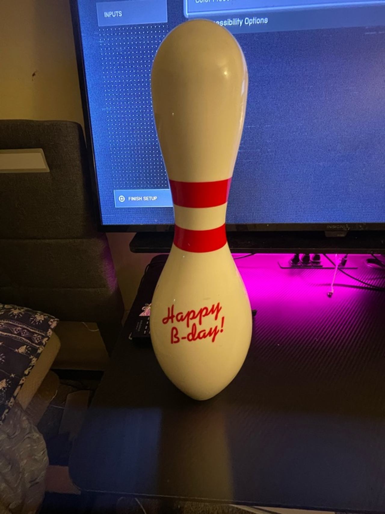 AMF Happy Birthday Bowling Pin White & Red