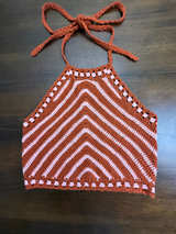 Charlotte Russe Crochet Chevron Halter Top Small - Image 1
