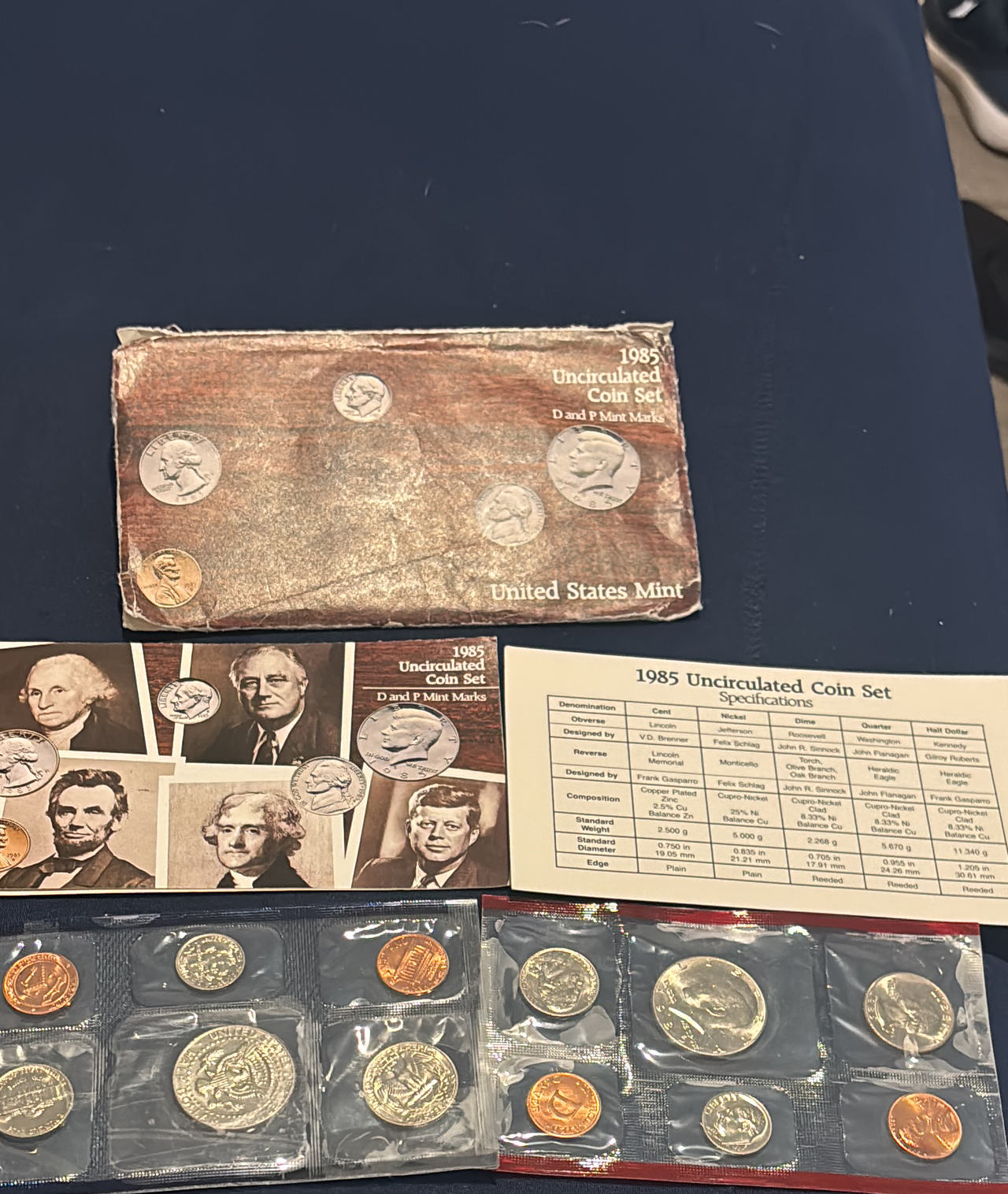1985 United States Mint Uncirculated Coin Set (P & D)
