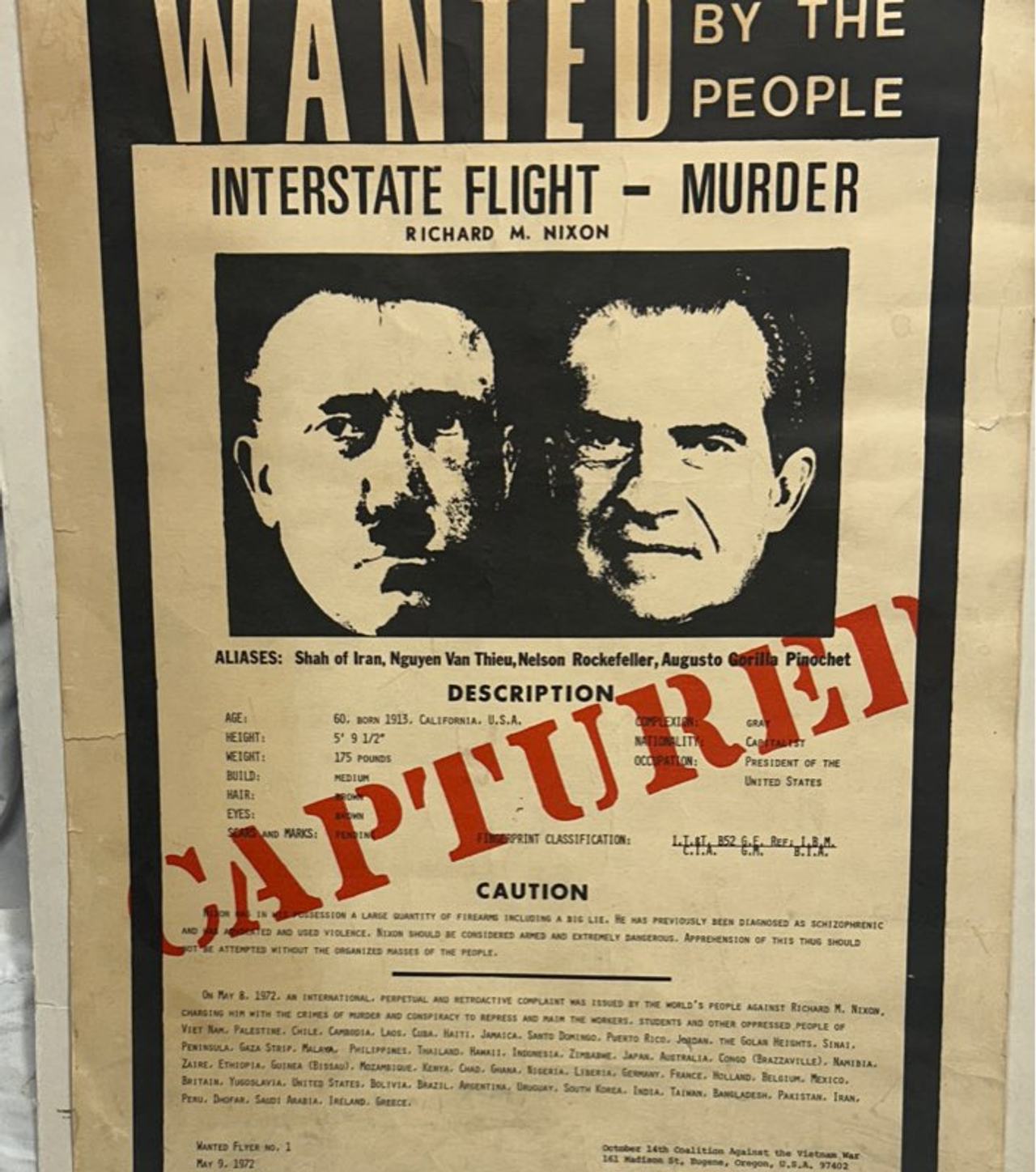 Richard Nixon Wanted by the People Poster