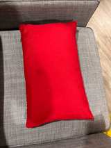 Sunbrella Holiday Pillow Cover Cheer Red Gold - Image 3