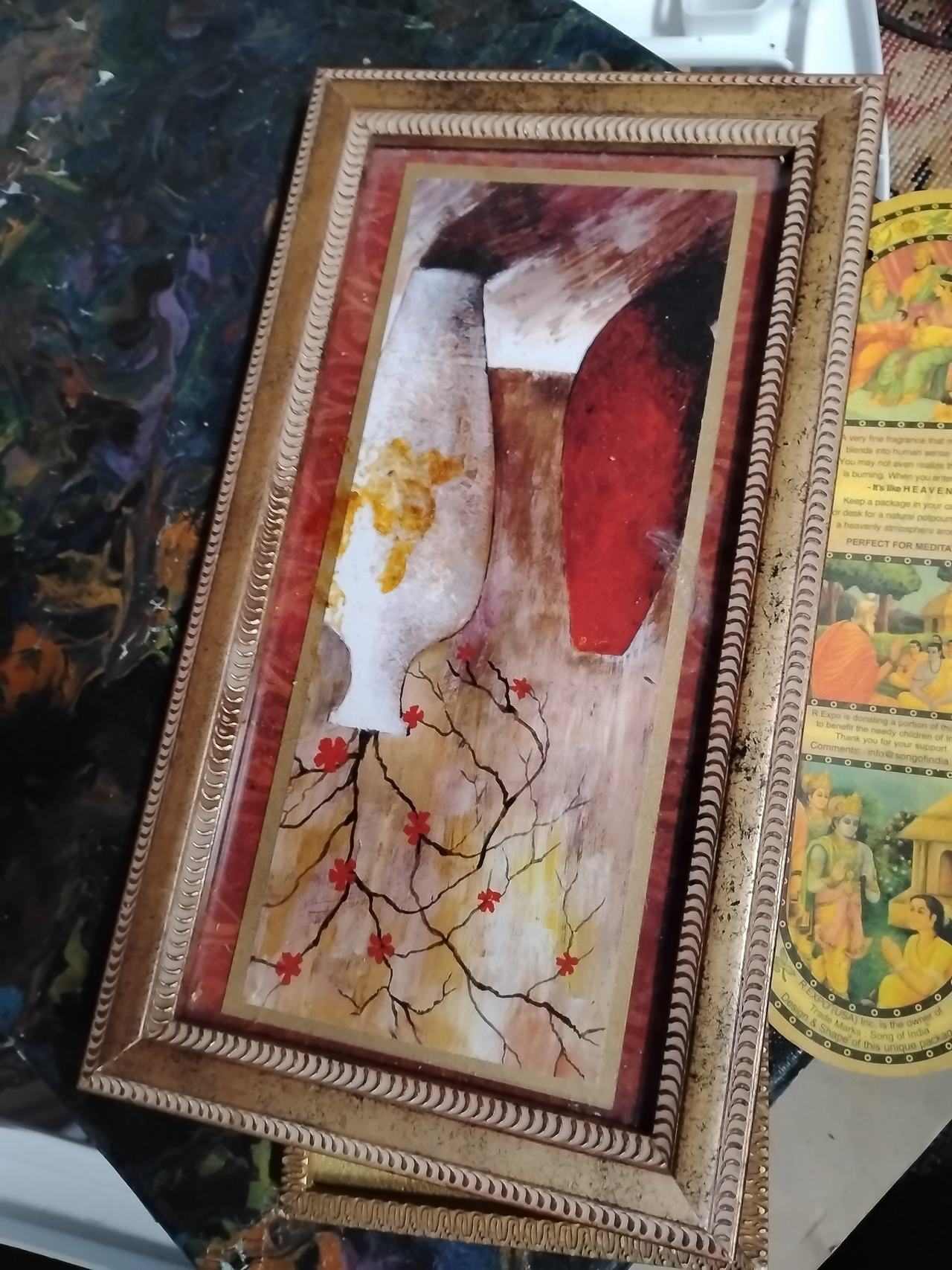 Framed Abstract Vase Wall Art