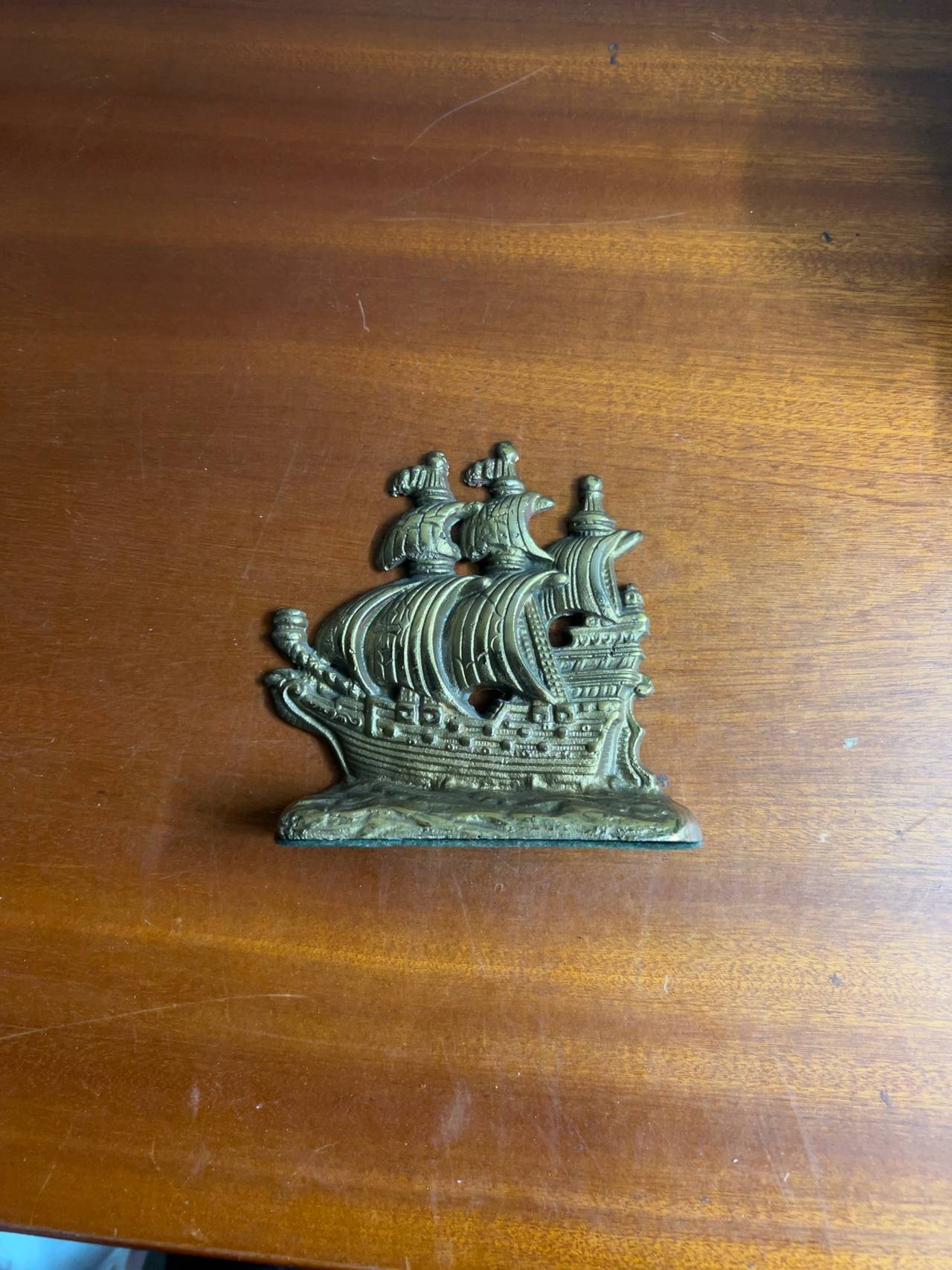 Spanish ship Bronze Cast Iron Galleon Ship Bookends