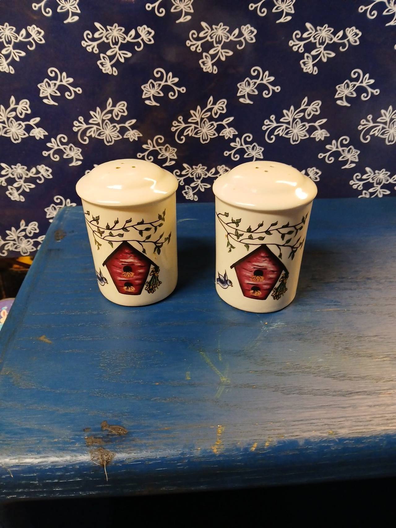 Home Interiors Nature's Song Birdhouse Salt and Pepper Shakers