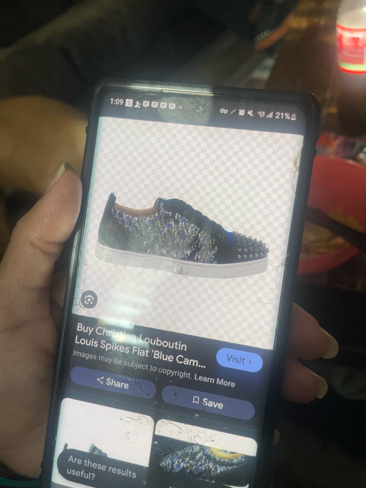 Christian Louboutin Louis Junior Spikes Orlato Sneakers Blue/Camo