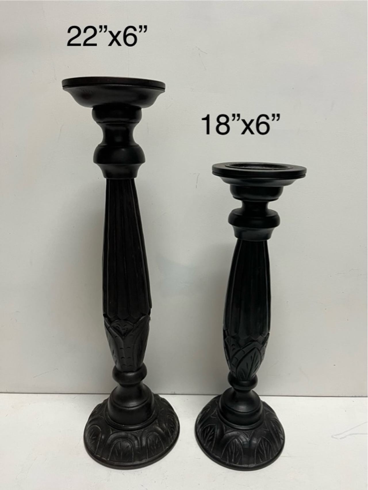 India Meets India Black Pillar Candle Holder