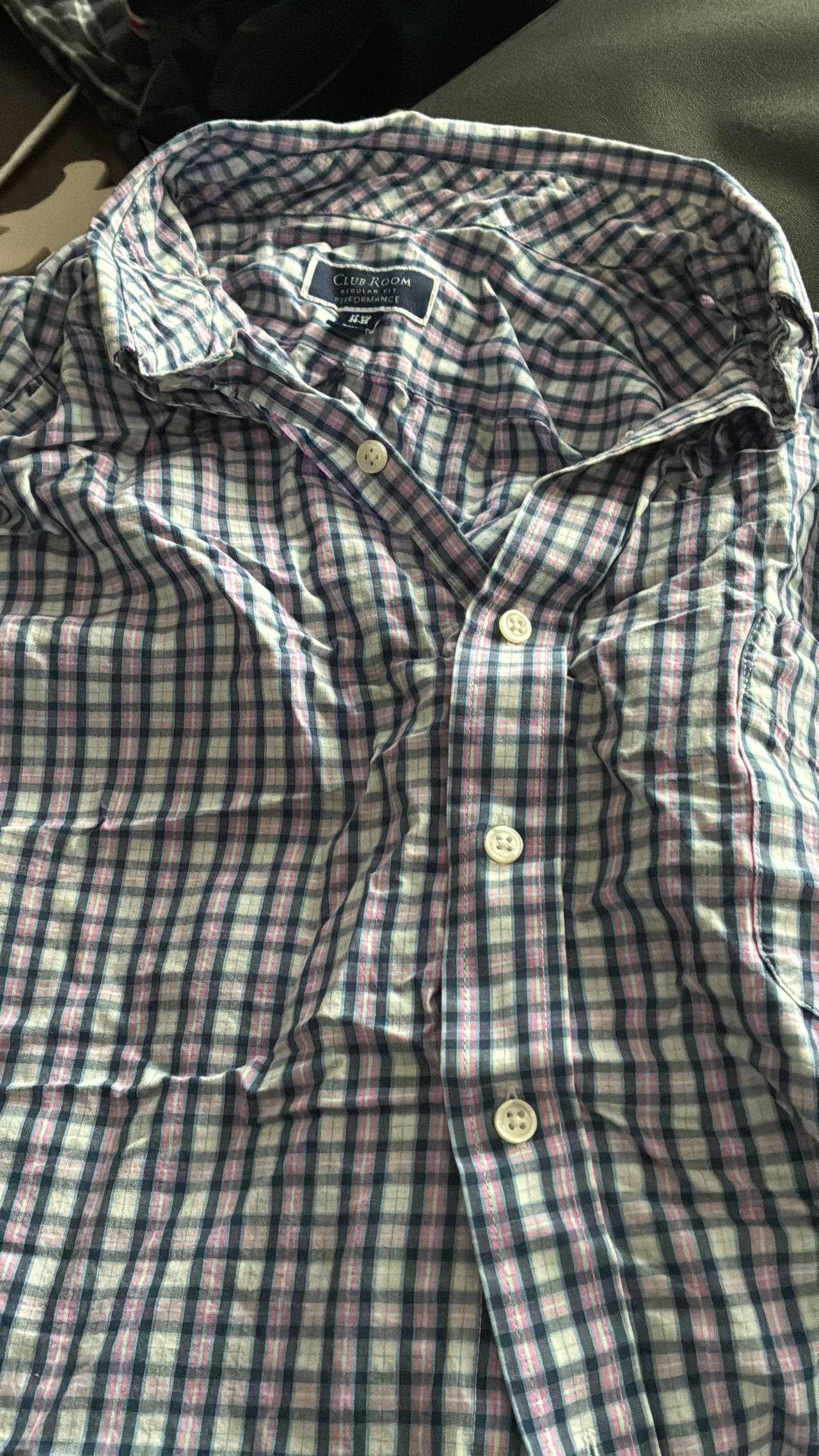 Club Room Regular Fit Performance Plaid Shirt