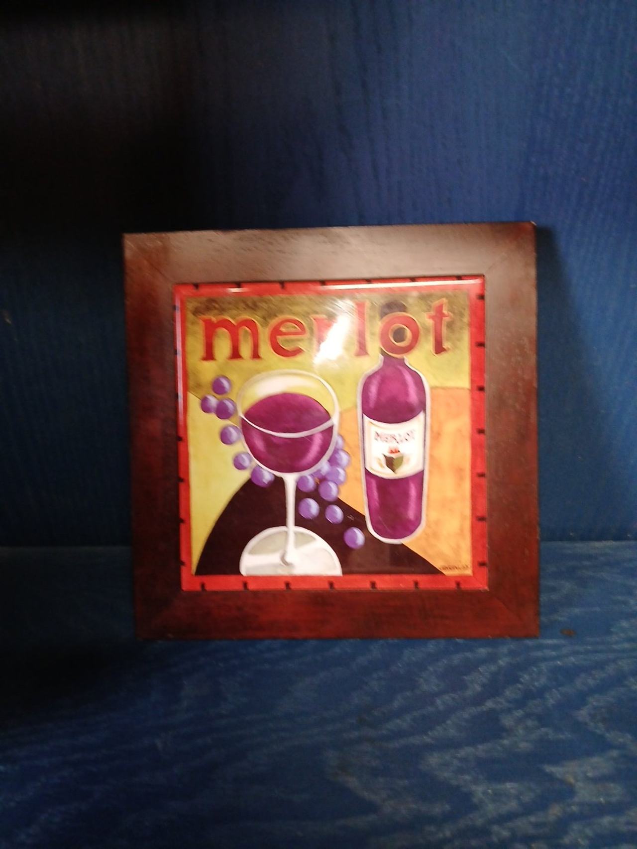 Merlot Wine Themed Framed Wall Art