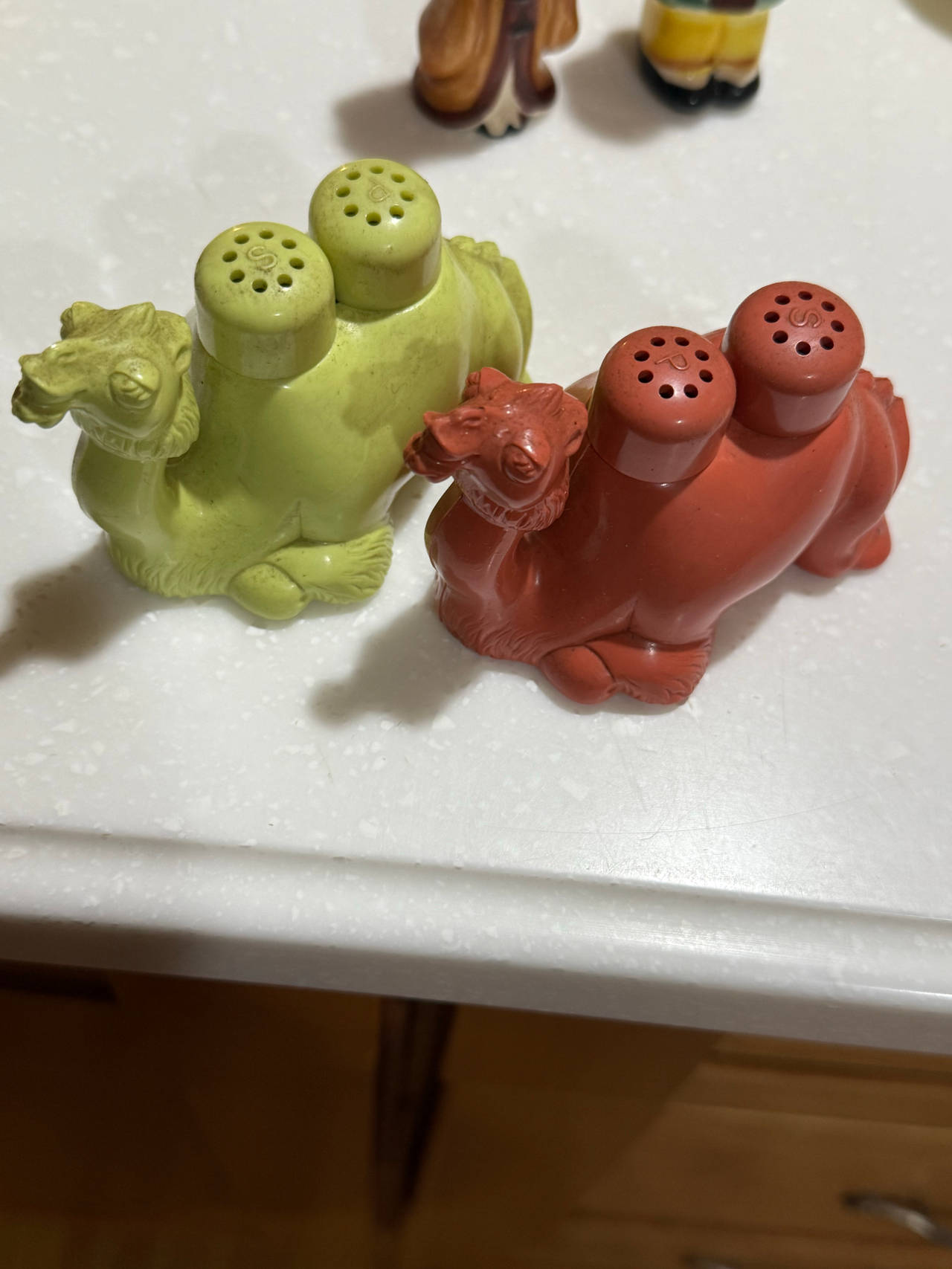 Plastic Camel Salt and Pepper Shakers
