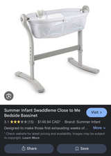 Summer Infant Swaddleme Close to Me Bedside Bassinet - Image 1