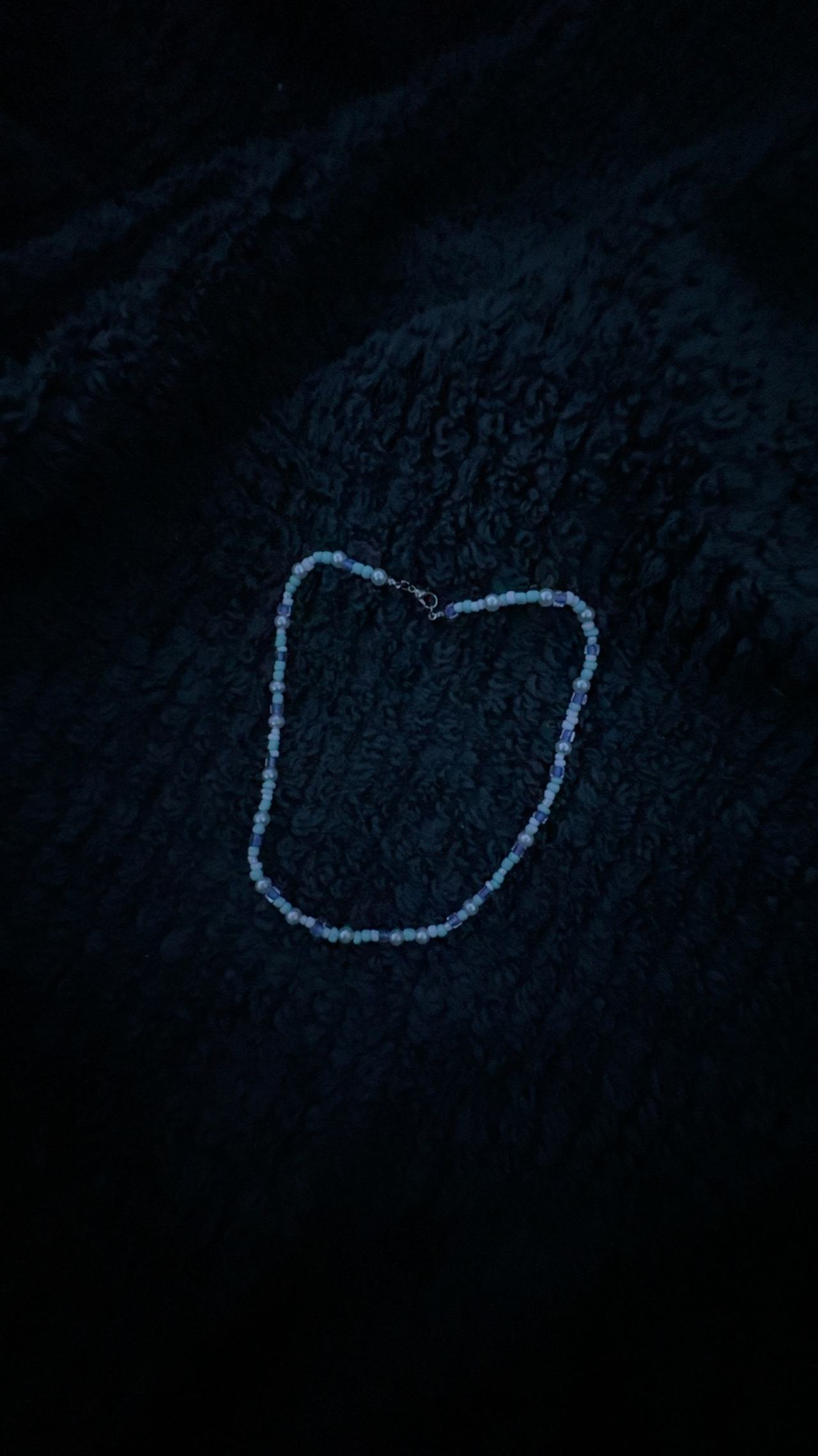 Aquamarine Beaded Necklace – Blue