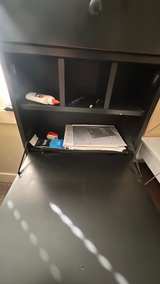 Black Drop-Front Secretary Desk Cabinet - Image 3