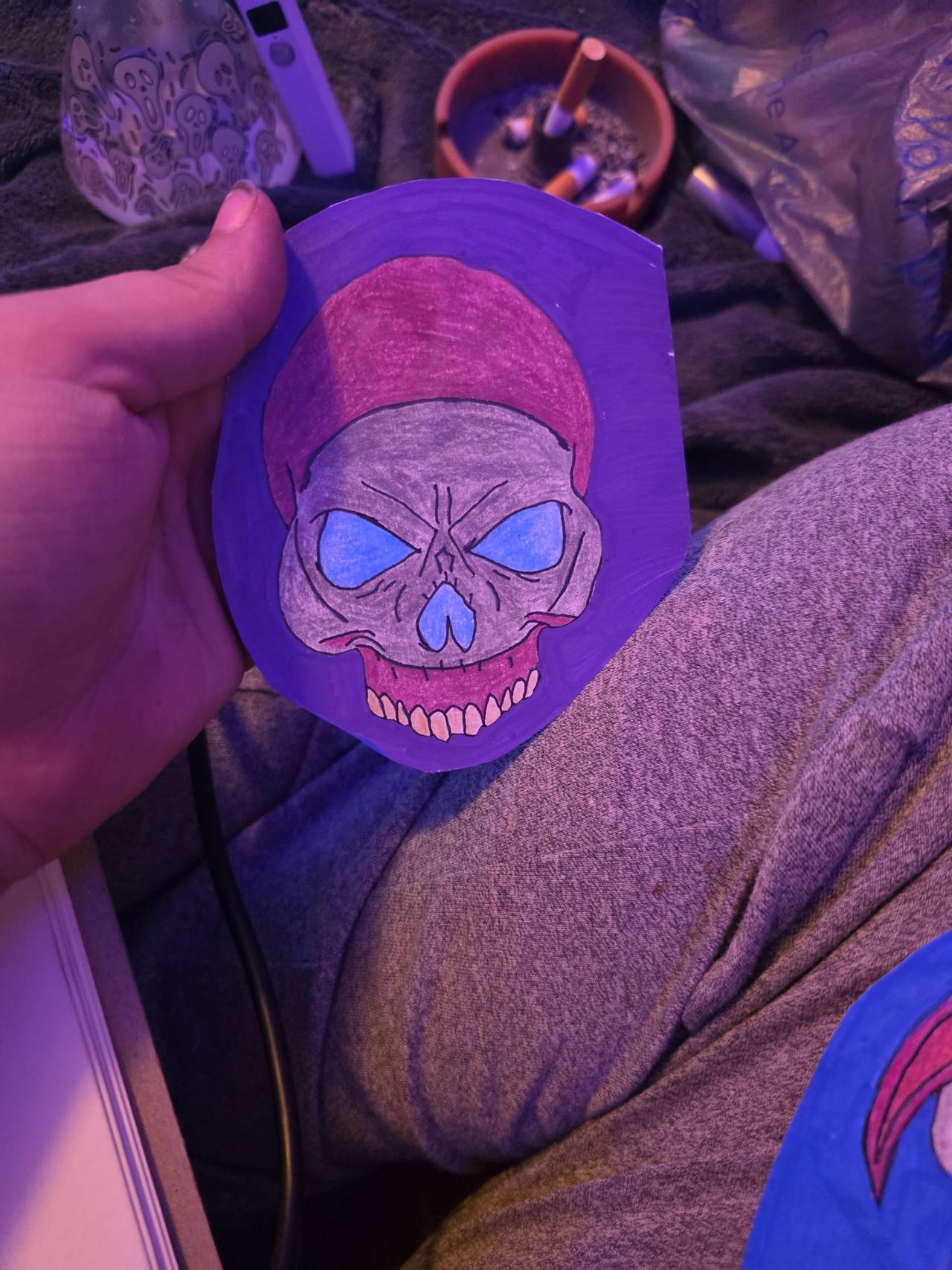 Hand-drawn Skull Art Piece