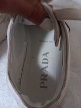 Prada Double Wheel Re-Nylon White Platform Sneakers - Image 3