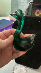 Vintage Green Glass Swan Figurine - Image 2