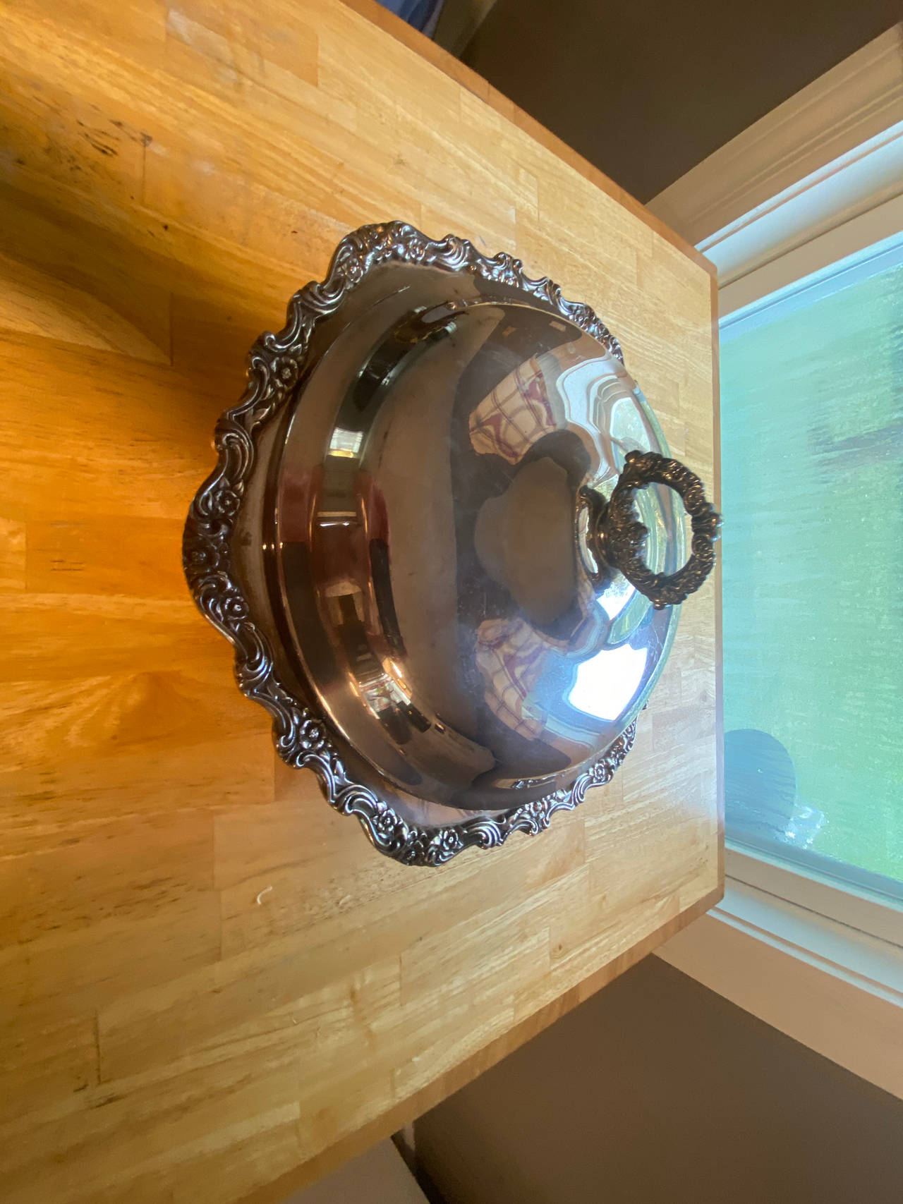 Silver Plated Serving Dome with Tray
