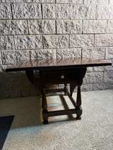 Ethan Allen Antiqued Pine Old Tavern Rustic 37" Drop Leaf End Table - Image 3