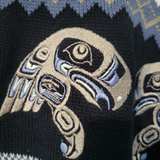 Northern Lights Custom Design Haida Eagle Cardigan Women's Small Cotton Sweater - Image 4