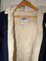 Hollister Faux Fur Lined Full Zip Hoodie Navy Large Winter Cozy Y2K - Image 4