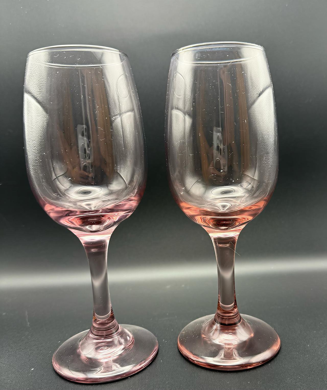 Pink Ombre Stemmed Wine Glasses