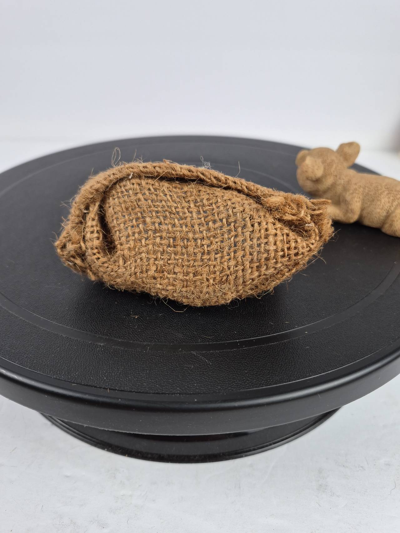 Miniature Sleeping Pig in Burlap Sack Figurine