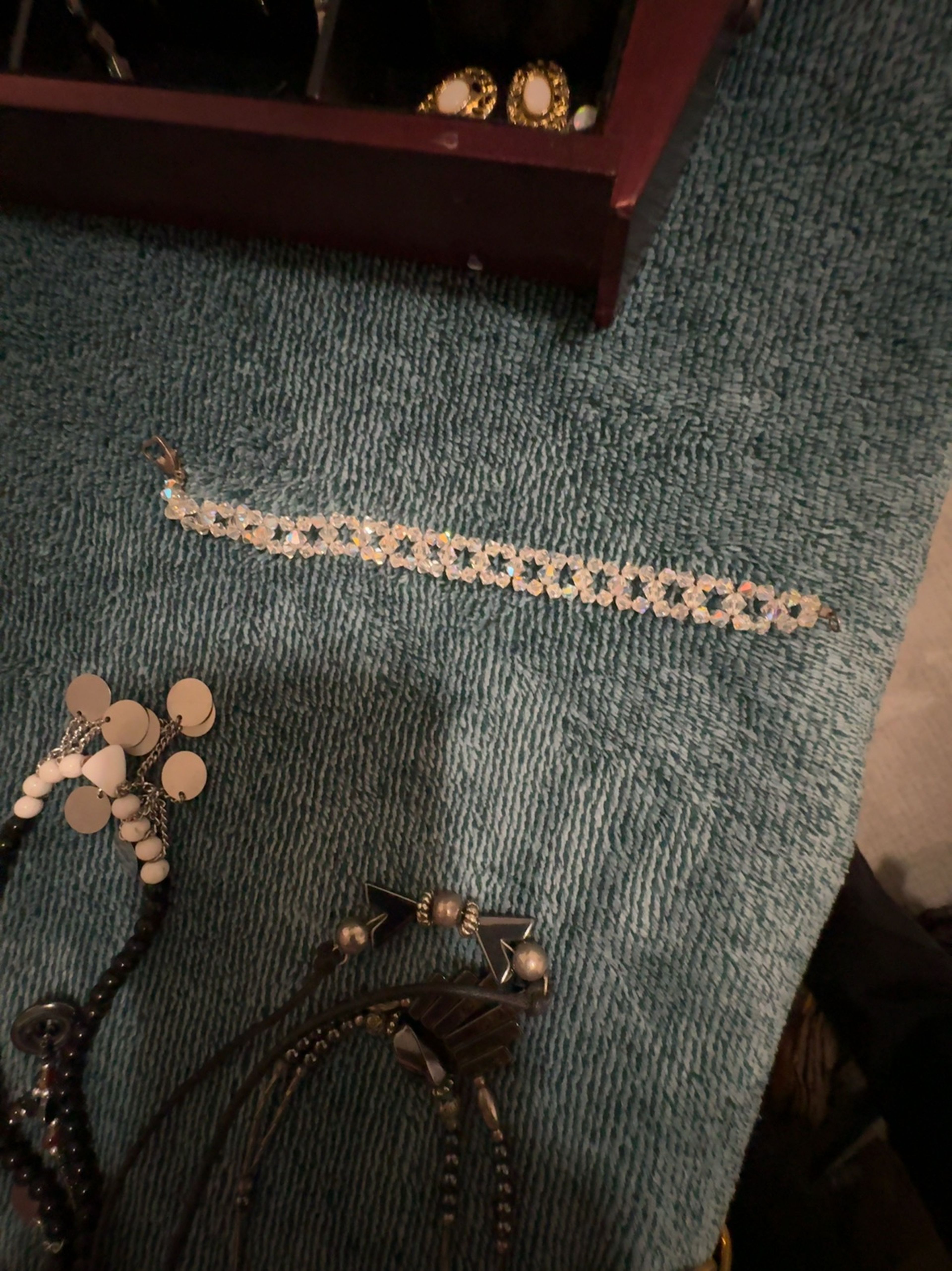 David's Bridal Halo Pear Three-Row Cubic Zirconia Bracelet