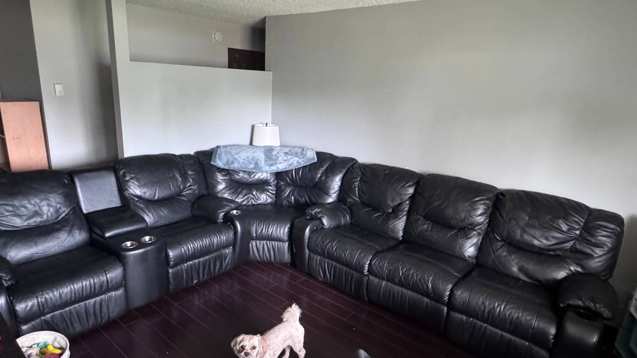Black Leather Reclining Sectional Sofa