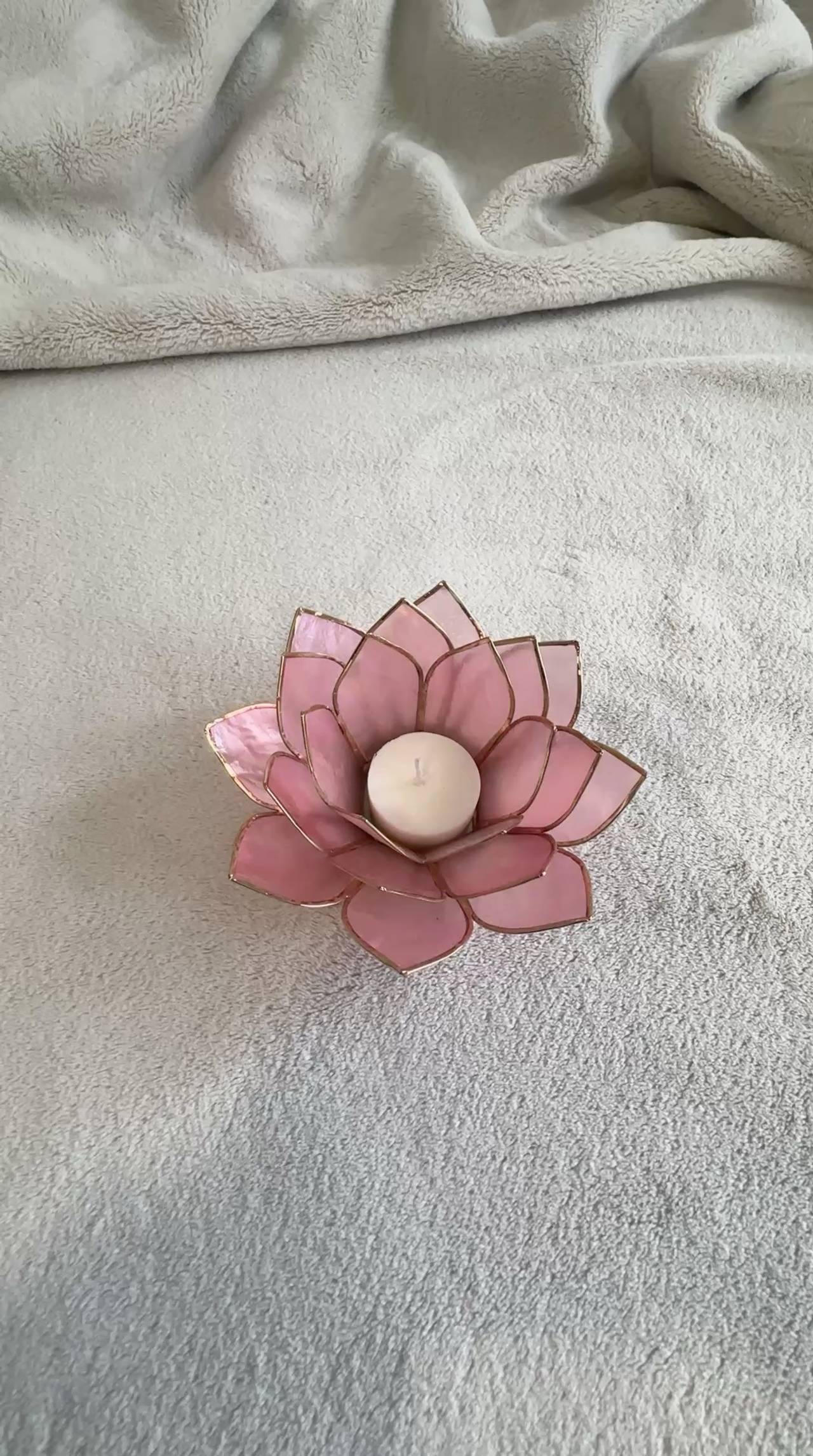 Pink Shell Flower Candle