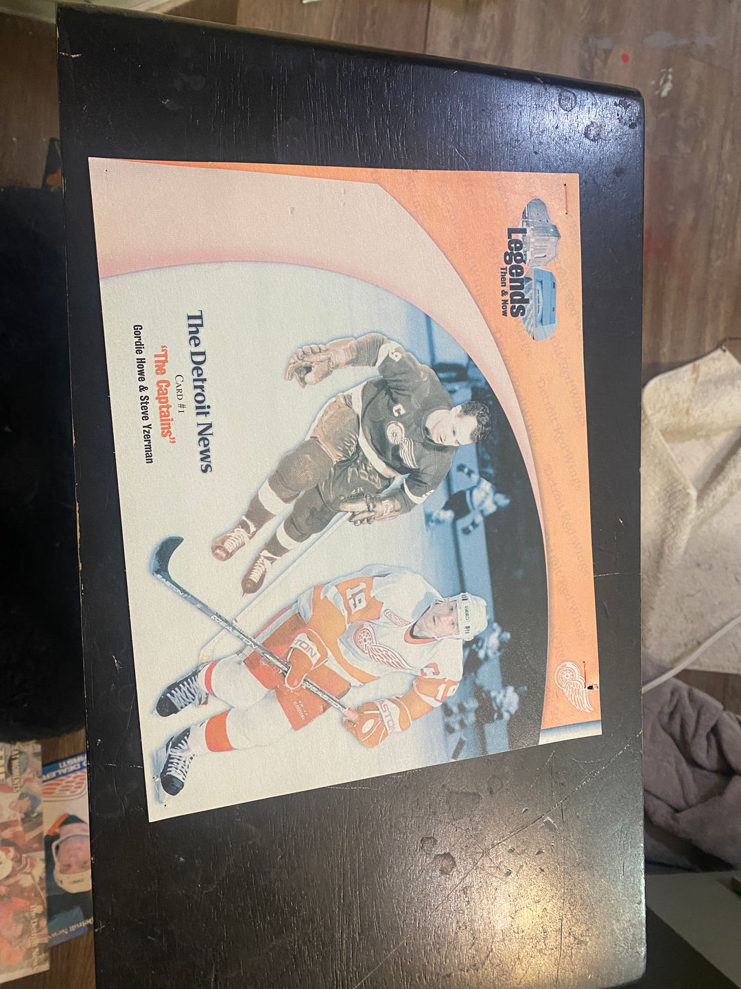 The Detroit News Legends Then & Now Gordie Howe & Steve Yzerman Card #1