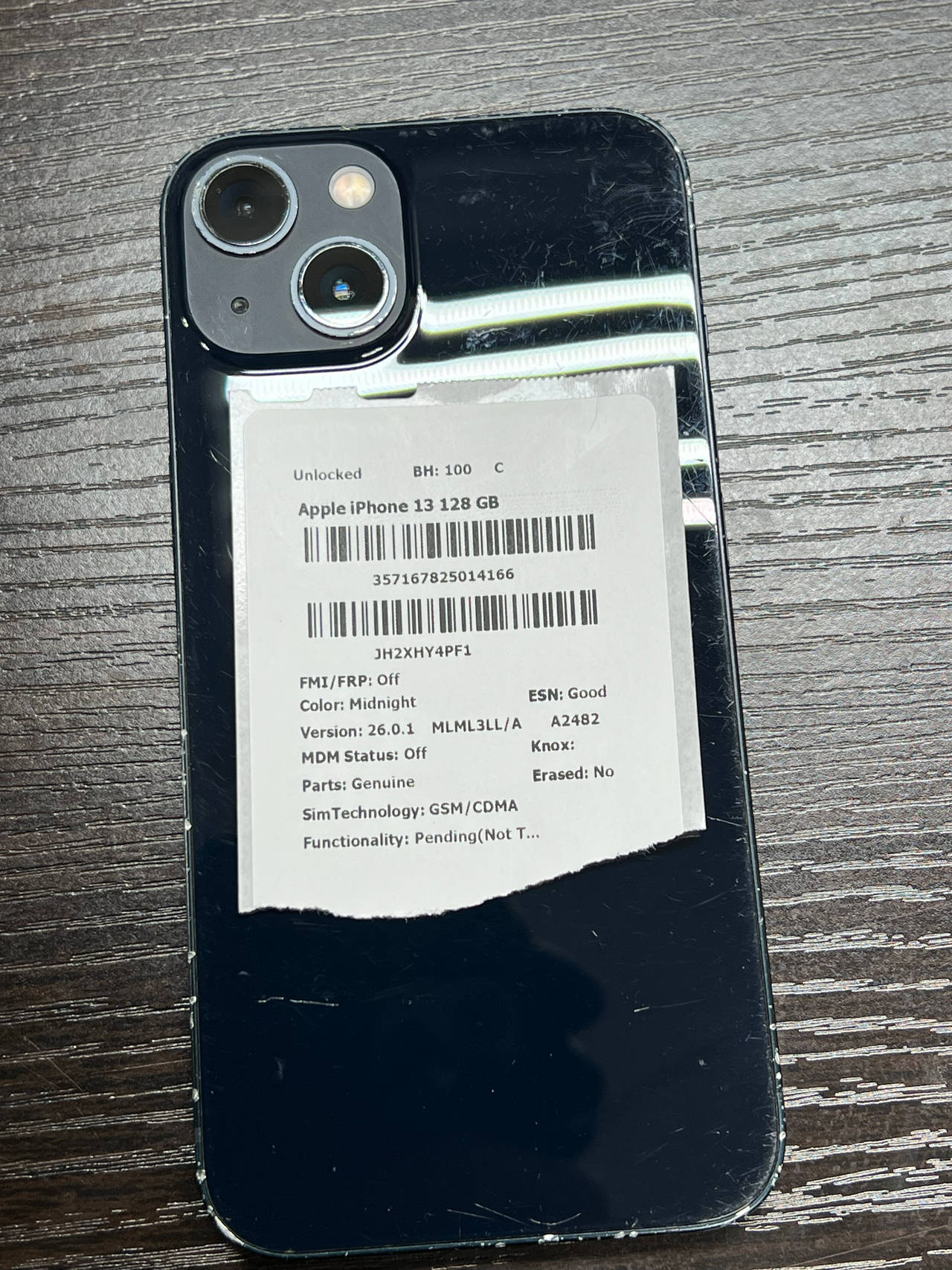 Apple iPhone 13 128GB Midnight unlocked 100% battery health