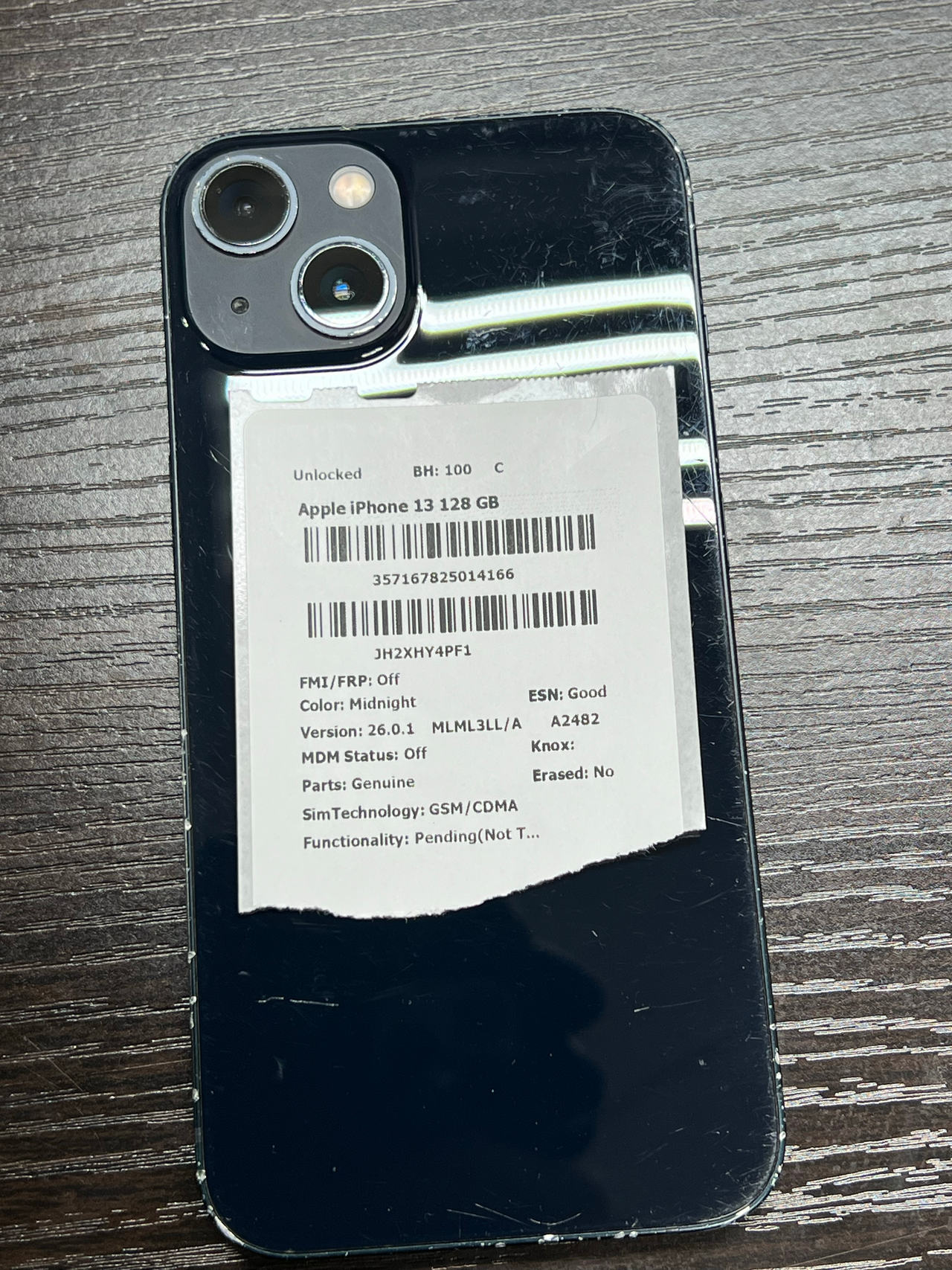 Apple iPhone 13 128GB Midnight unlocked 100% battery health