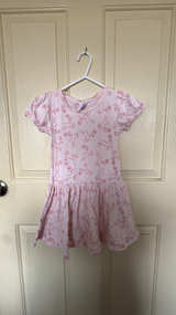 Girls' Pink Deer Print Dress - Image 1