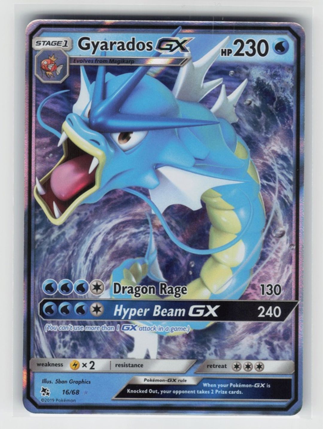 Pokemon Gyarados GX Hidden Fates #16 Holofoil