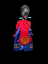 Vintage Korean Hanbok Cloth Doll Handmade Folk Art Figure Original Paper Label - Image 2
