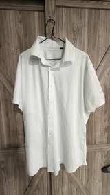 Spaidersilk White Short Sleeve Button Down Shirt XL - Image 1