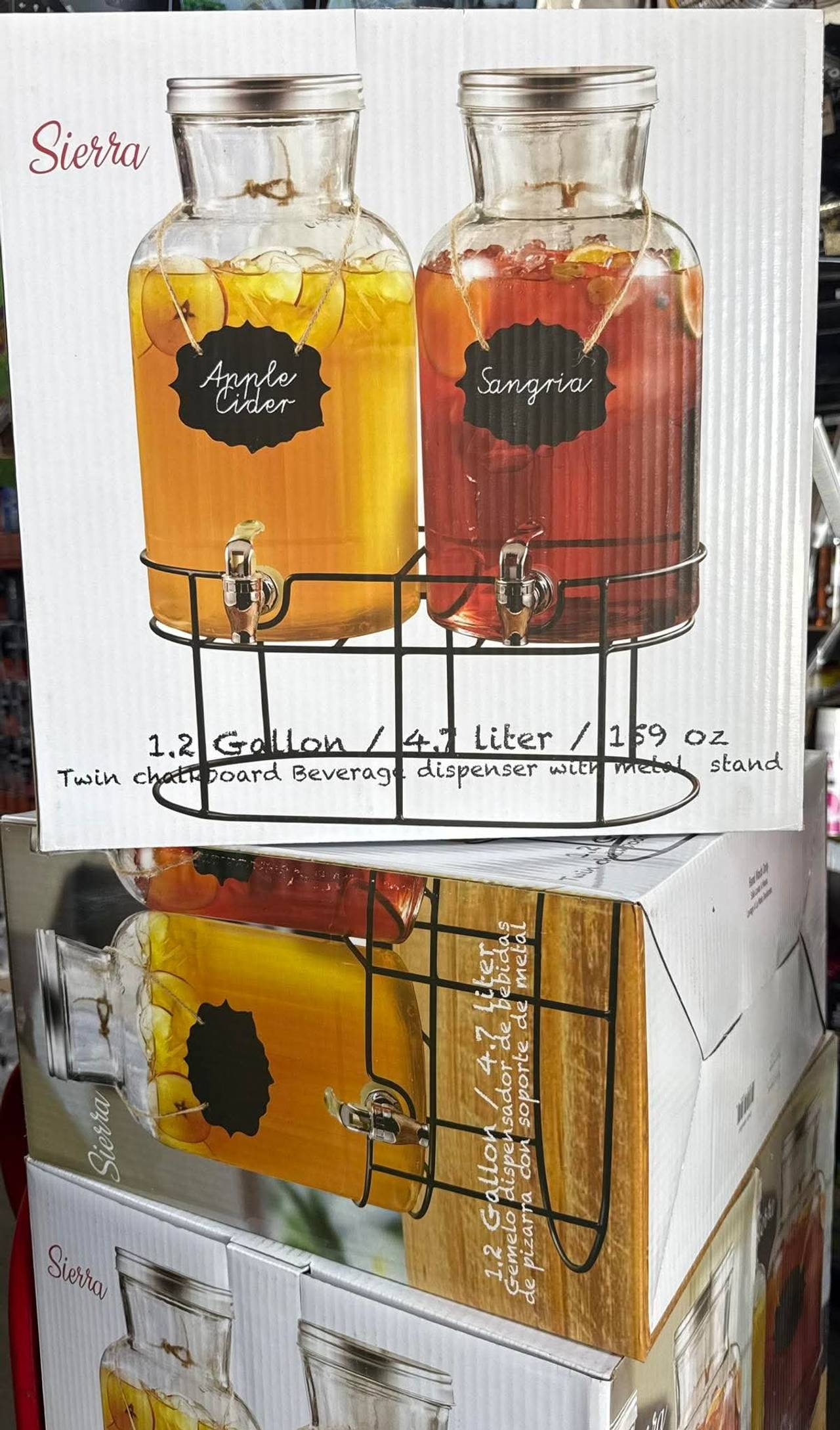 $20 
Sierra Twin Chalkboard Beverage Dispenser with Metal Stand