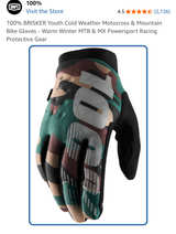 100% BRISKER Cold Weather Motocross & Mountain Bike Gloves - Size M - Image 2