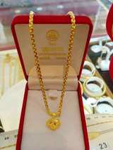 Gold Plated Virgin Mary Medallion Necklace with CZ Stones - Image 2