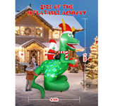 8ft Christmas Inflatables Dinosaur Outdoor Decorations with Bright LED - Image 7