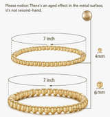Badu Gold Plate Bead Bracelet for Women 14K Gold Plated Bead Ball Bracelet - Image 2