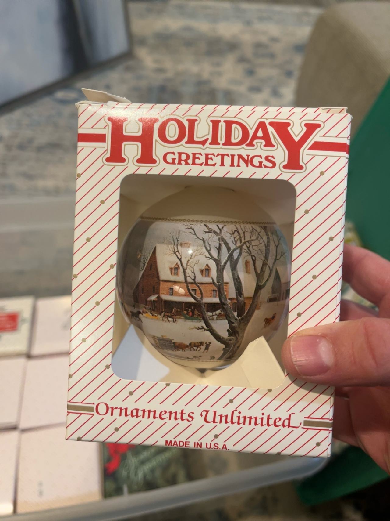 New Holland 2001 Tractor Glass Christmas Ornament