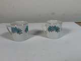 Vintage Blue Floral Demitasse Cups - Image 1
