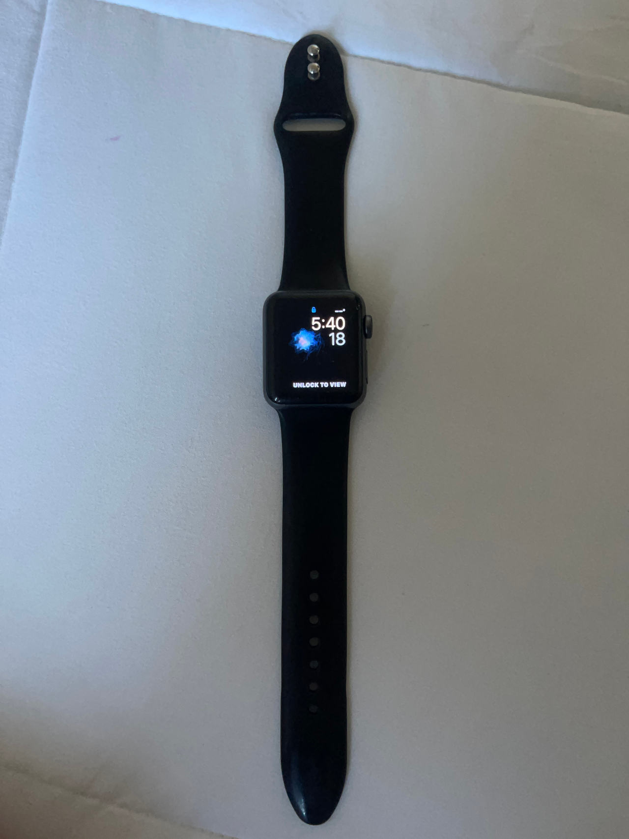 Apple Watch Series 3 42mm Space Gray Aluminum Case with Black Sport Band