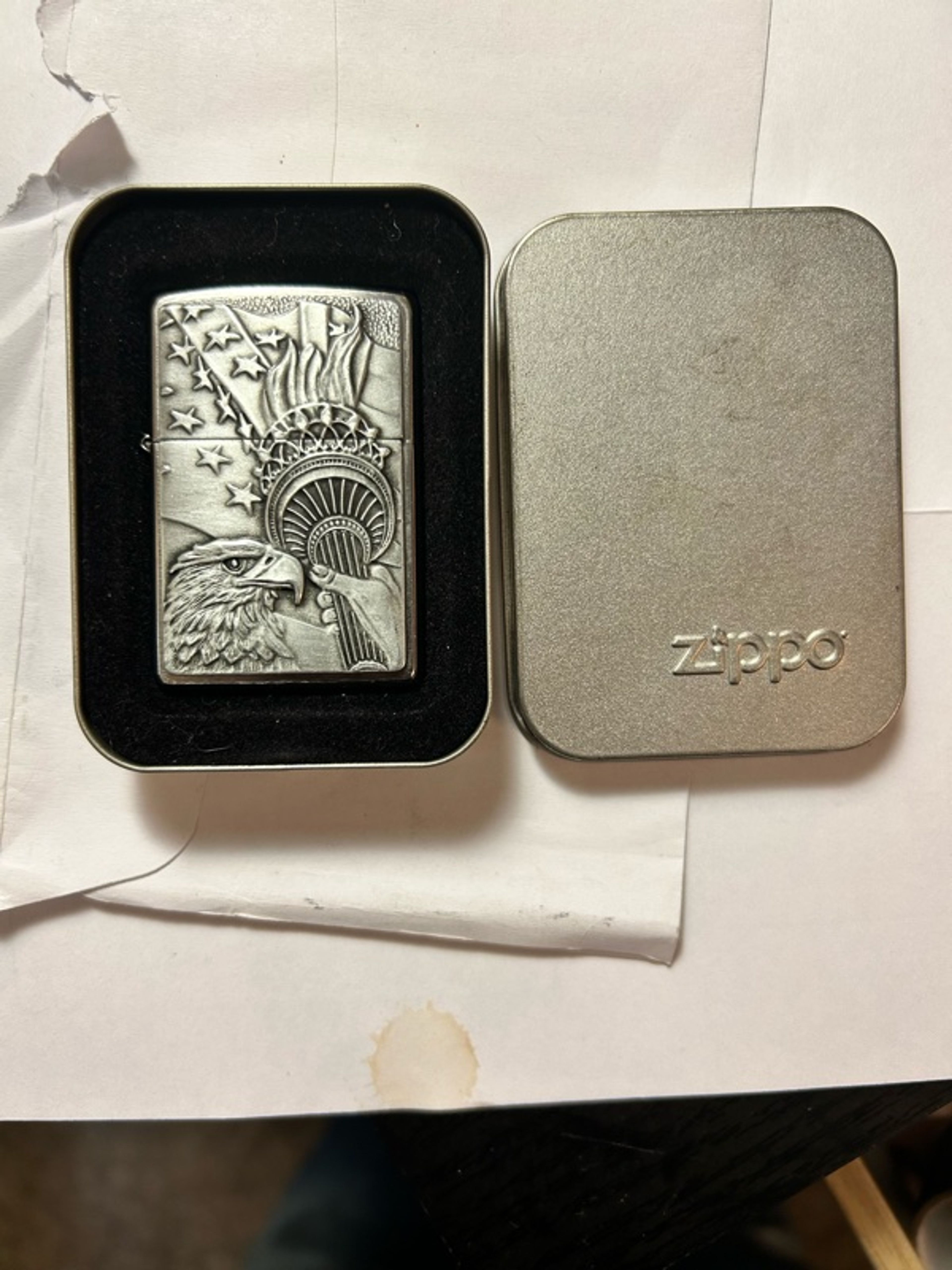 Zippo Patriotic Brushed Chrome Pocket Lighter